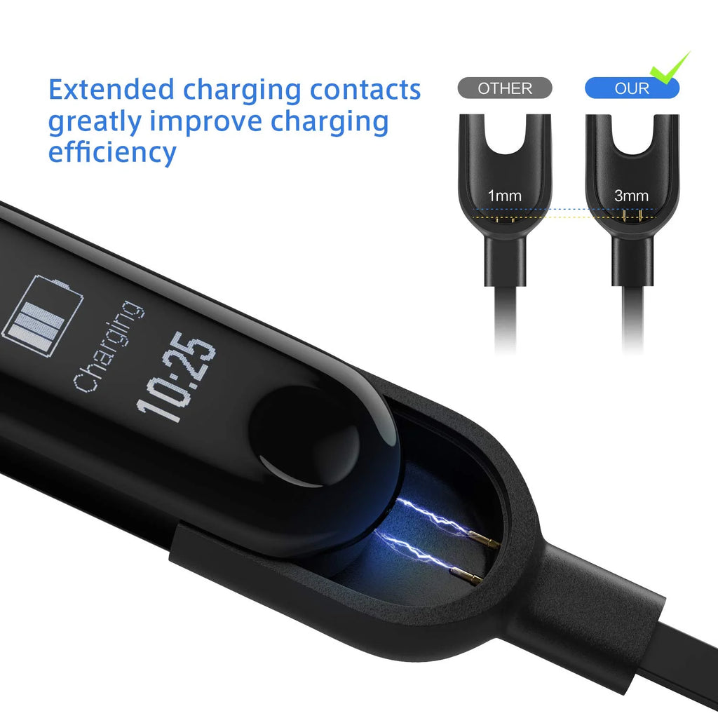 2-Pack Mi Band 3 USB Replacement Charger Cable – Fast & Safe Smartwatch Charger Cable Oasis Select