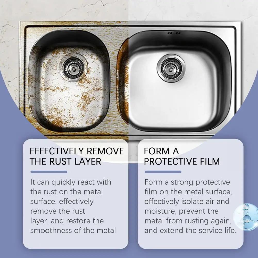 120ML Heavy-Duty Metal Rust Remover Powerful Fast Acting Rust Dissolver & Anti-Rust Coating For Metal Car Multi-Surface Cleaner Oasis Select