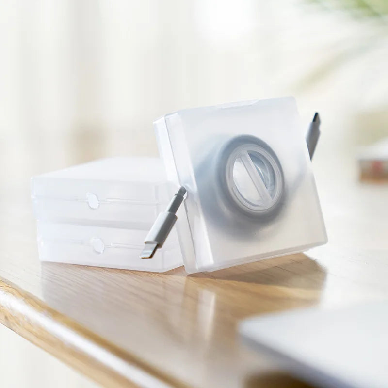 Transparent Cable Organizer & USB Cord Winder Storage Case