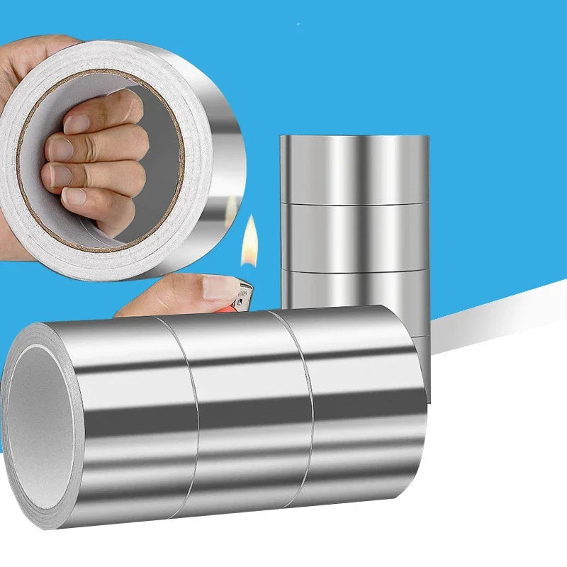 1-10Rolls Heavy Duty Aluminum Foil Tape for Duct Sealing and Hot Water Pipe Repair Heat Resistant Waterproof Adhesive Oasis Select