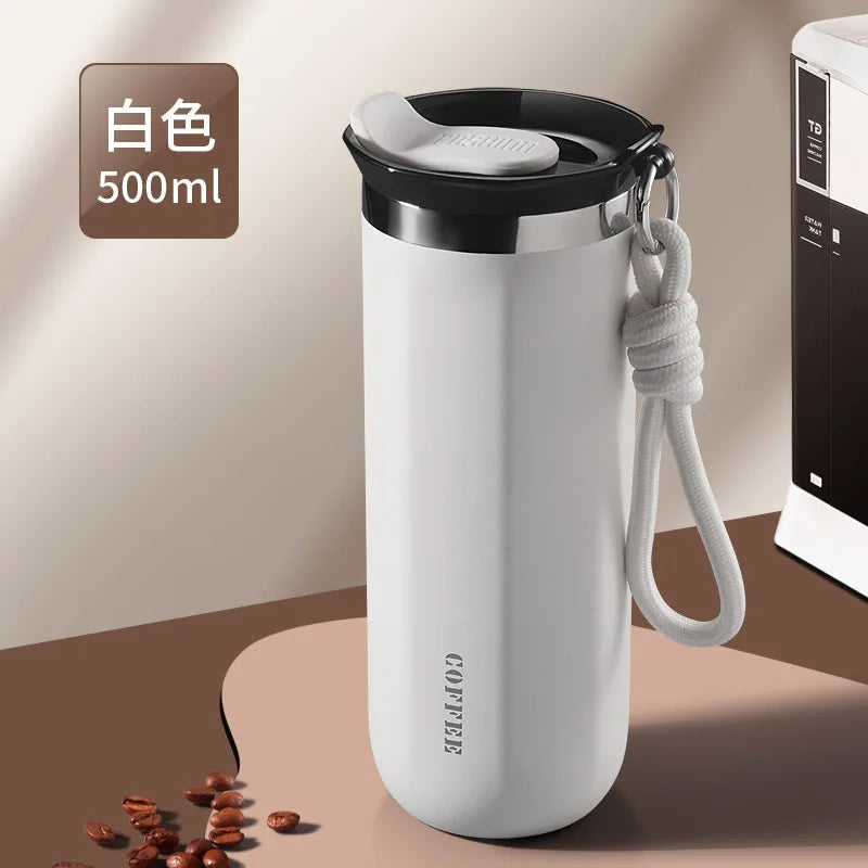 350/500ml Vacuum Insulated Coffee Mug, Double-wall Stainless Steel Travel Tumbler, Office Portable Cold Coffee Cup Gift Cup Oasis Select White-500ml .350 or 500ml