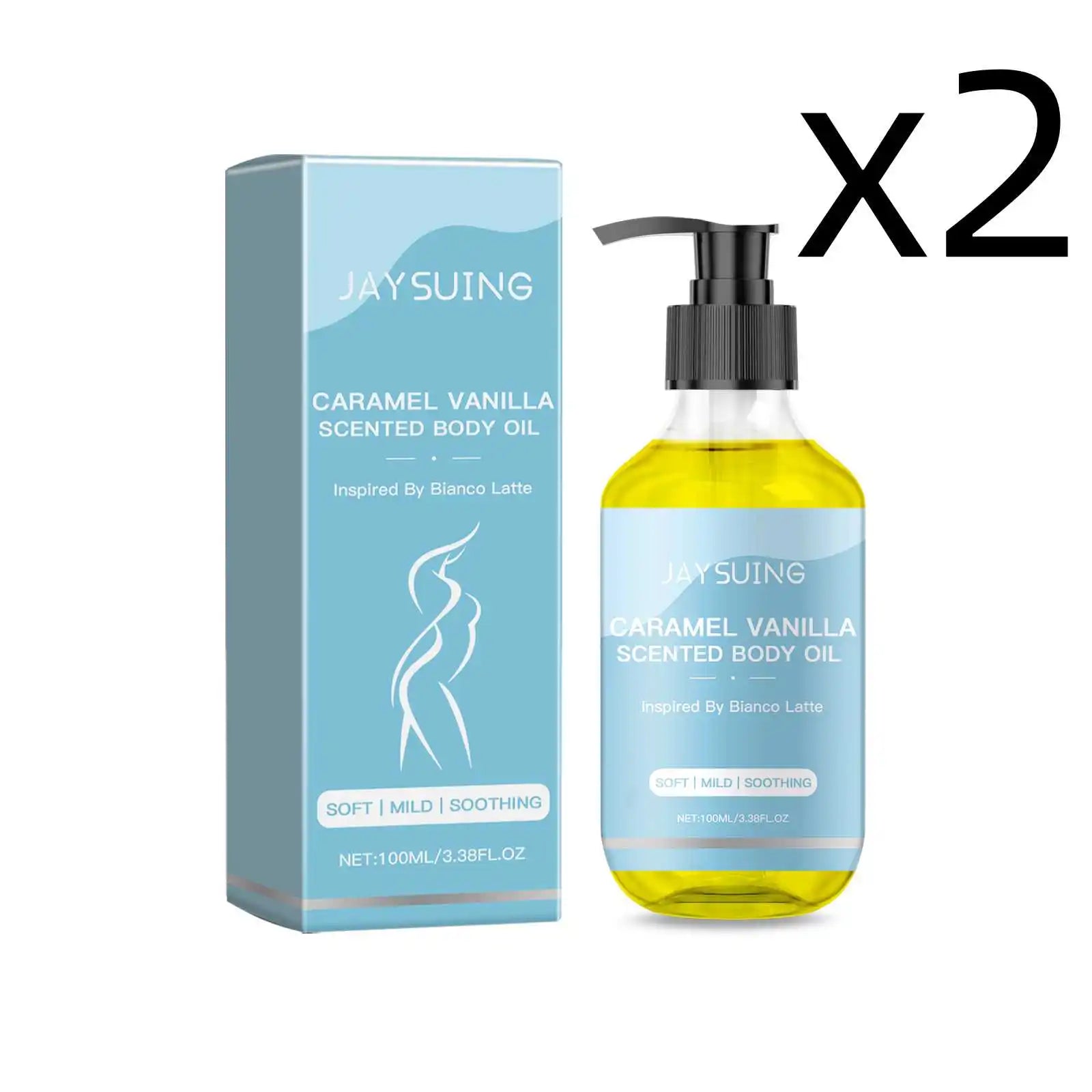 Jaysuing Caramel Vanilla Body Oil – Moisturize & Firm Skin Body Care Oil Oasis Select 2x100ml