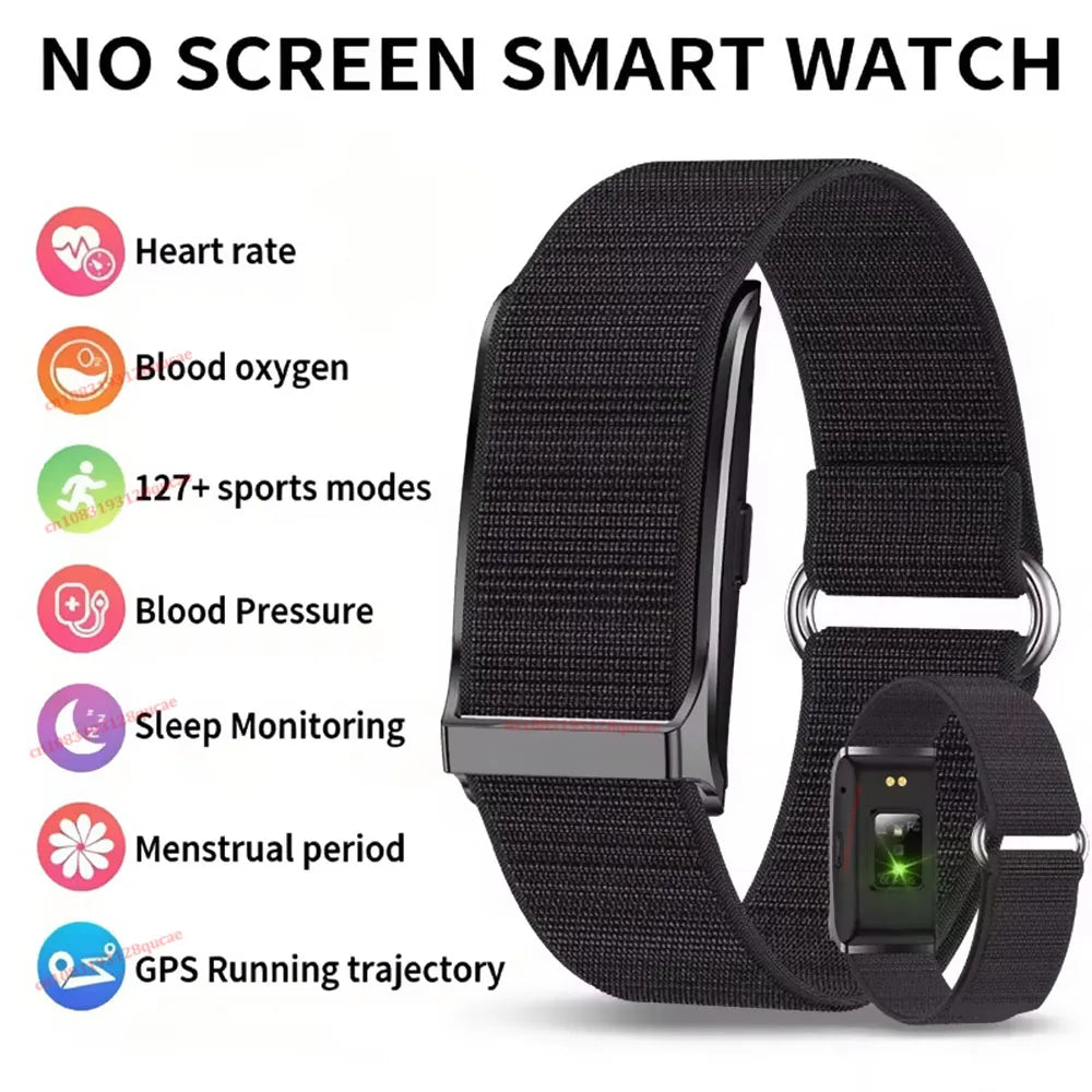 No Screen Fitness Bracelet – Heart Rate, GPS & IP68 Waterproof