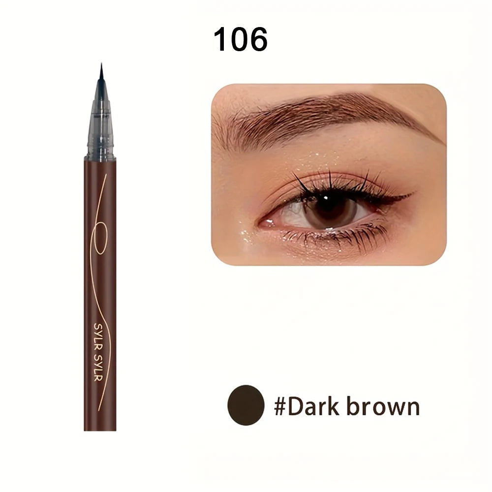 0.008mm Ultra Fine Eyebrow Pen Long Last Smudge Proof Waterproof Sweat-Proof High Pigmented Easy Applying Liquid Eye Brow Pencil Oasis Select 106 Dark Brown