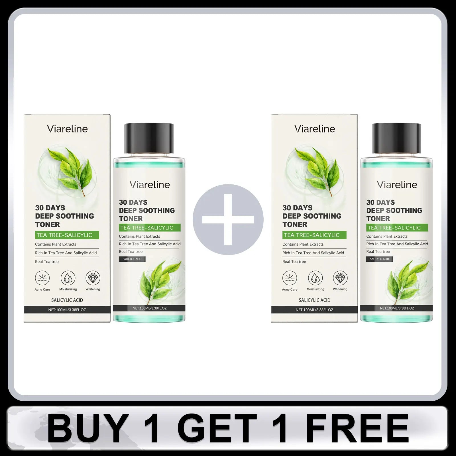 Viareline Salicylic Acid Face Care Set – 4-Piece Skin Kit