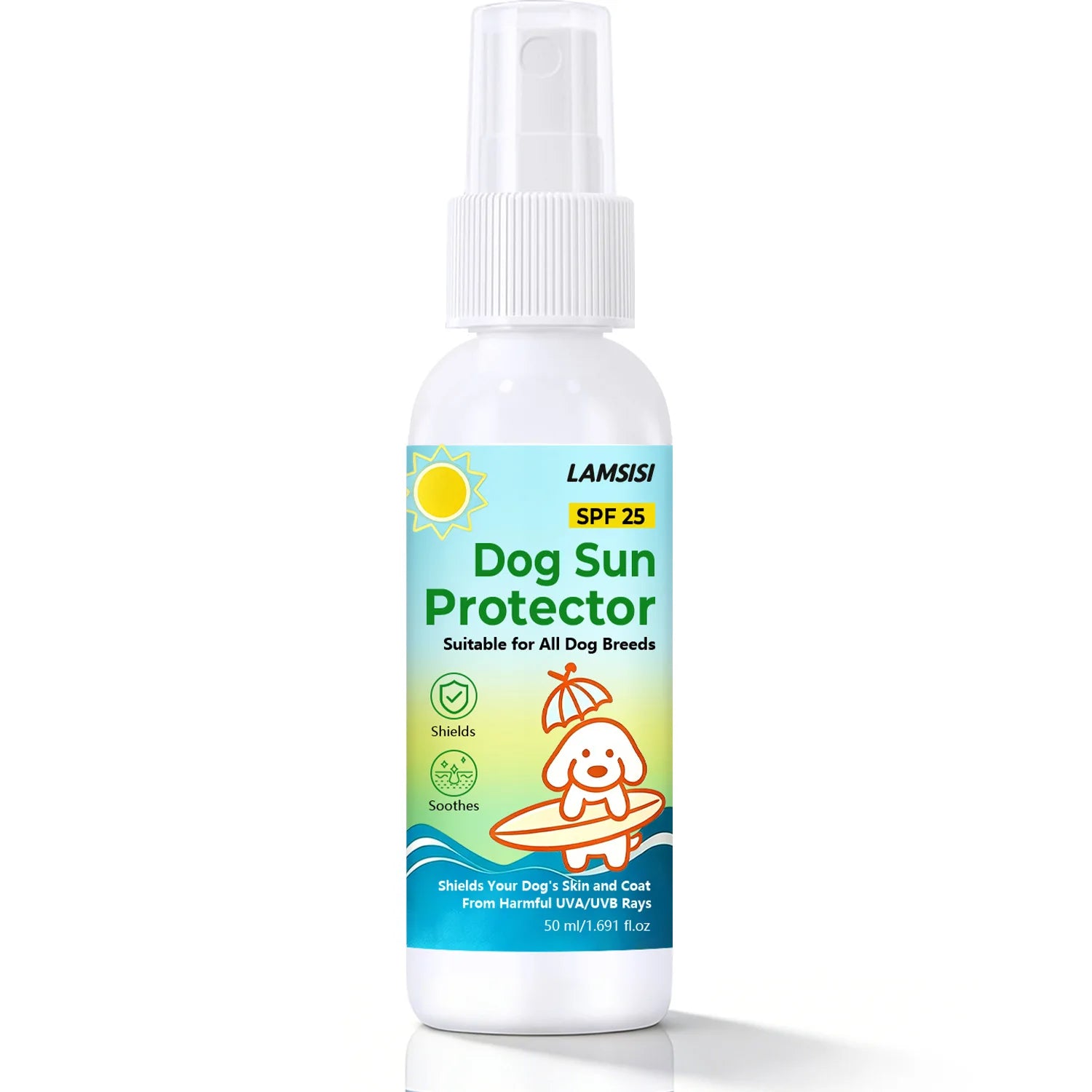 Lamsisi Dog Sunscreen Spray SPF 25 – UVA/UVB Shield 50ml Dog Sunscreen Spray Oasis Select