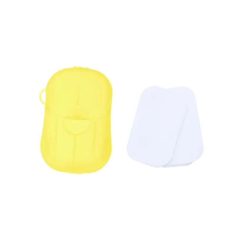 20PCS Portable Soap Paper Disposable Soap Paper Flakes Washing Cleaning Hand for Kitchen Toilet Outdoor Travel Camping Hiking Oasis Select yellow