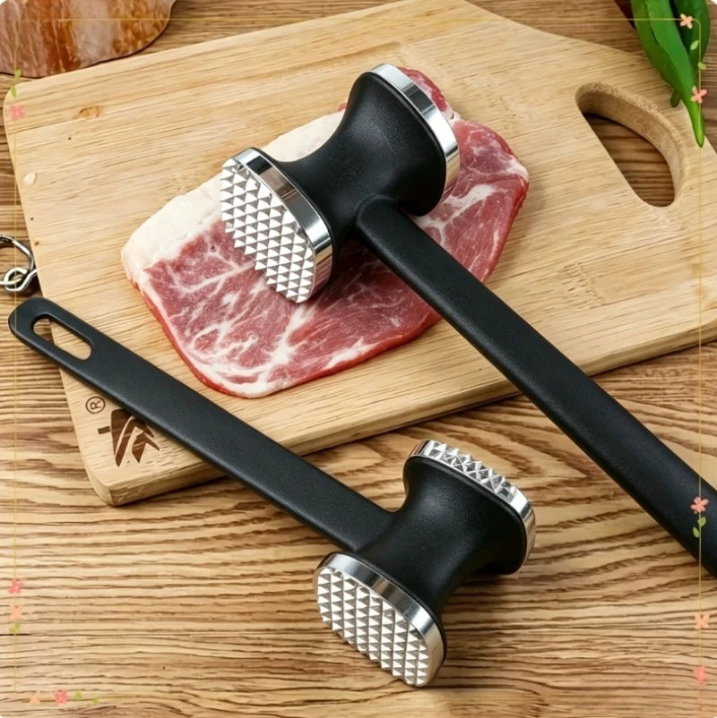 Heavy Duty Kitchen Meat Tenderizer Hammer, Stainless Steel Head with Rubber Grip-for Effortless Pounding&Tenderizing,Mallet Tool Oasis Select