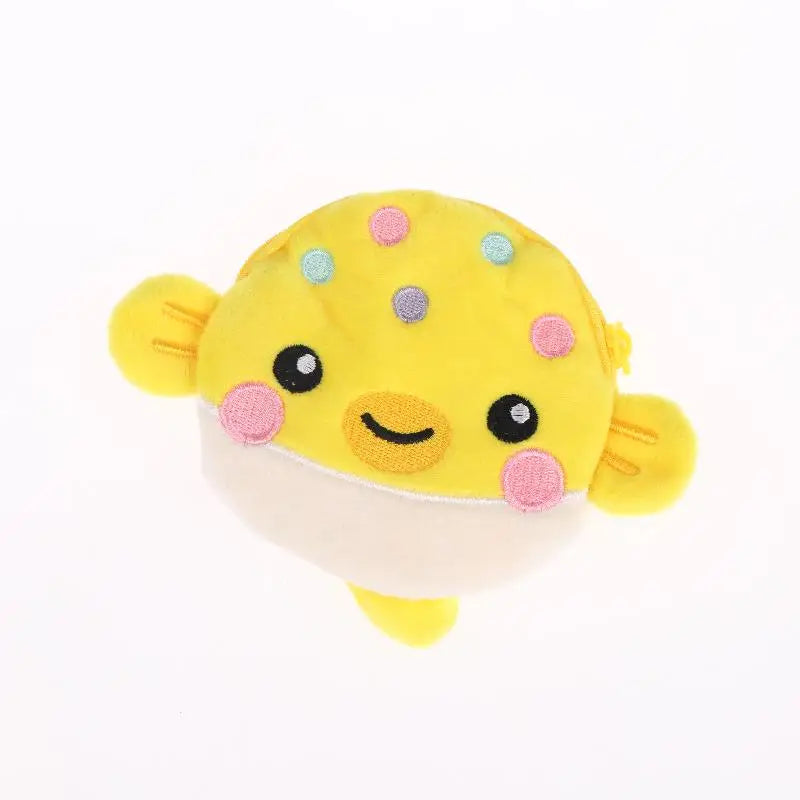 Cute Pufferfish Plush Mini Coin Purse – Zipper Pouch Wallet Novelty Coin Purse Oasis Select A7