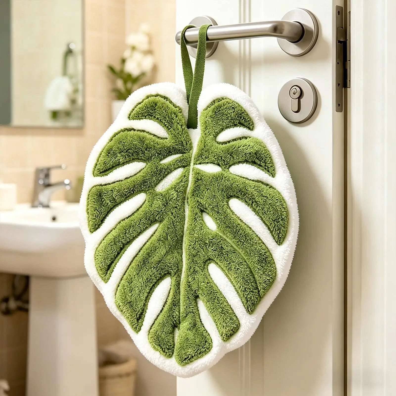 Leaves Hand Towels Absorbent Kitchen Handkerchief Bathroom Hands Towel Wall Hanging Kitchen Towels Kitchen Accessories Decor Oasis Select