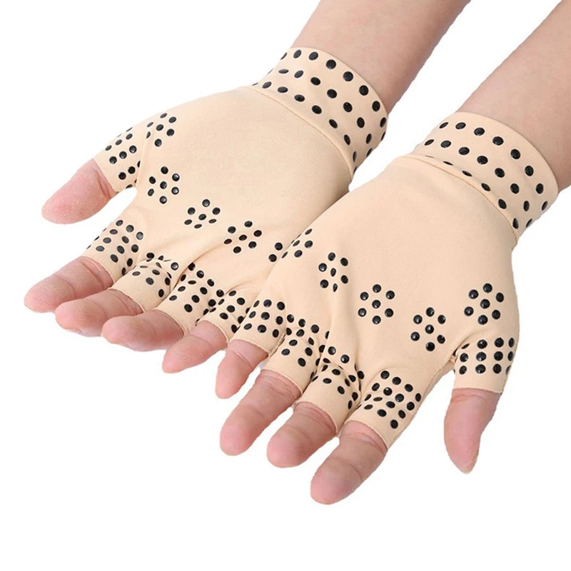 Magnetic Gloves Arthritis Treatment Compression Support Therapy Joint Pressure Non-slip Oasis Select brown