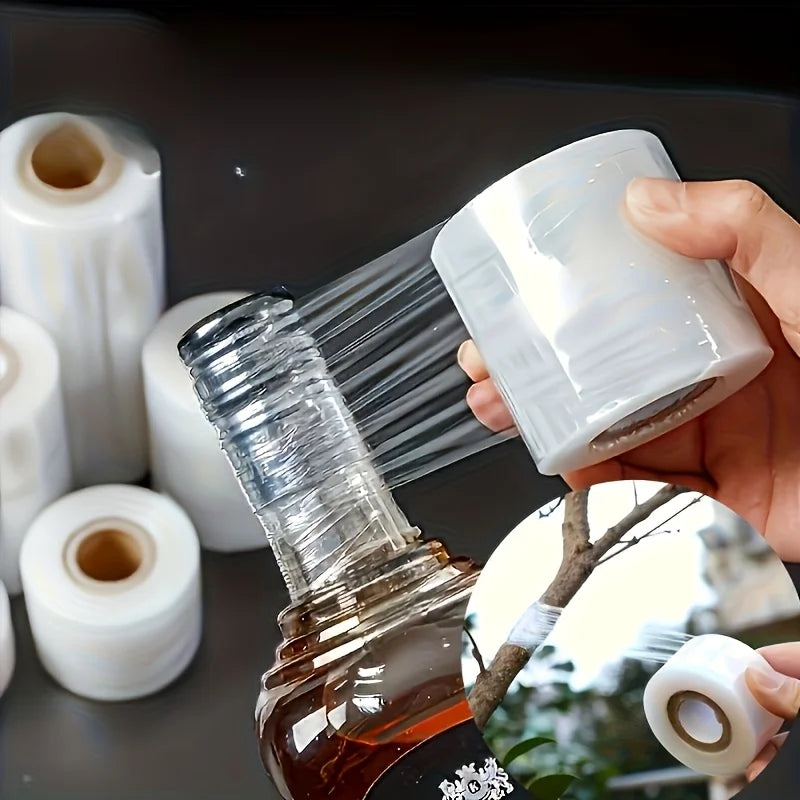 Elastic Film Tape Saran Wrap Plastic Film Saran Wrap Suitable for Bottles Cans Eyelash Eyebrow Tattoos Horticultural Grafting Oasis Select