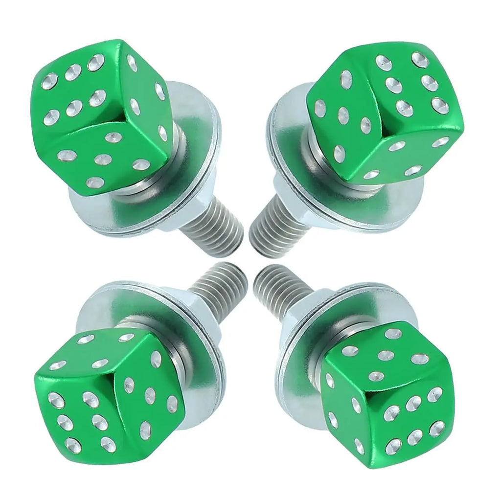 Dice card car license plate screw fastener set car license plate bolt decoration stainless steel aluminum alloy Oasis Select 4pcs 5