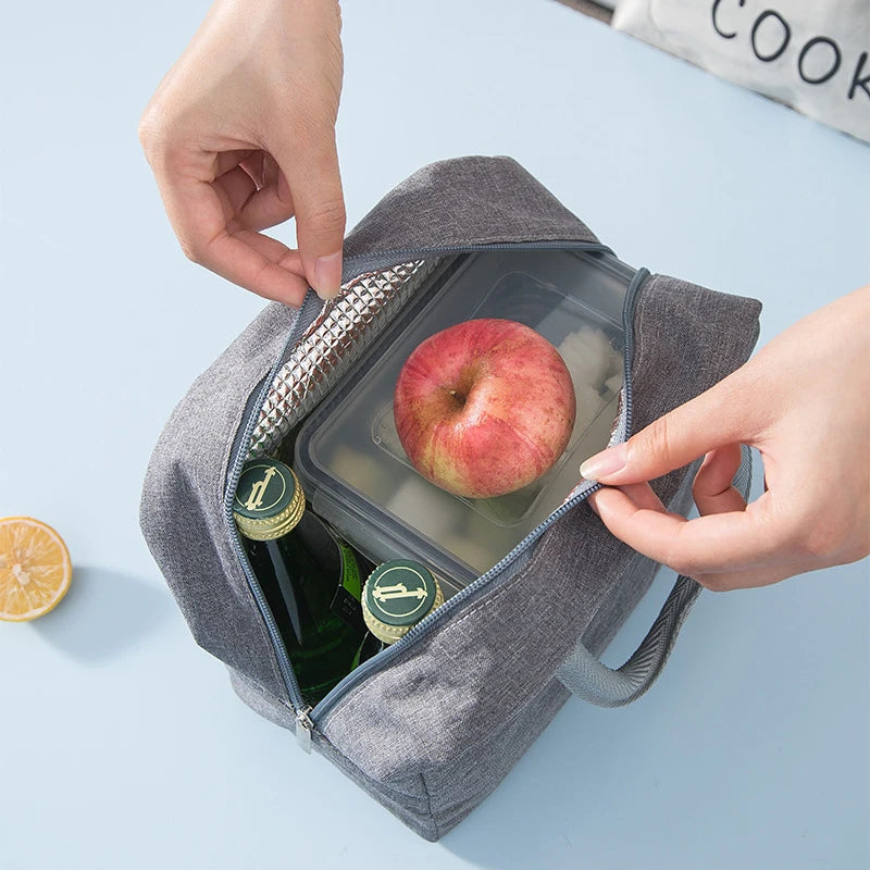Portable Lunch Bag Lunch Box Thermal Insulated Canvas Tote Pouch Kids School Bento Portable Dinner Container Picnic Food Storage Oasis Select
