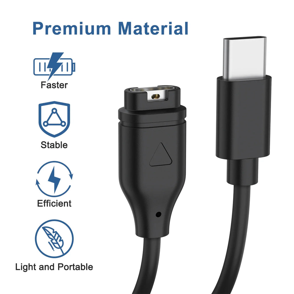 USB-C Garmin Watch Charger Cable – Venu, Fenix & Forerunner Smartwatch Charger Cable Oasis Select