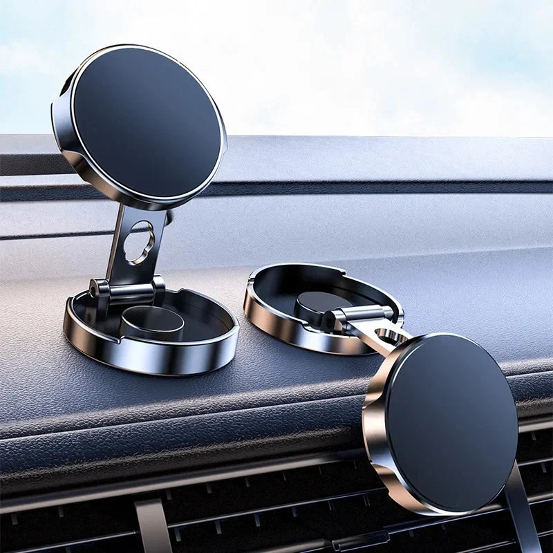 2024 Mobile Phone Stand Strong Magnetic Car Holder 720° Foldable Round Bracket Support for Universal Phones Mount Holders In Car Oasis Select