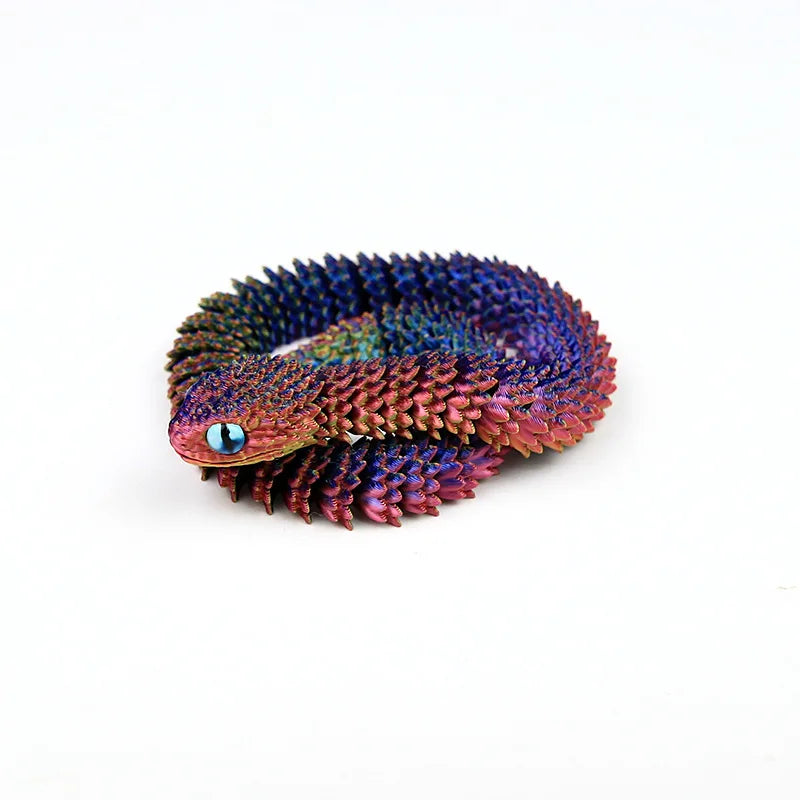 Snake Sculpture Articulated Snake Decor Articulated Snake Figurine with Movable Joints 3d Printed Model for Home for Bookshelf Oasis Select Red Gold Blue