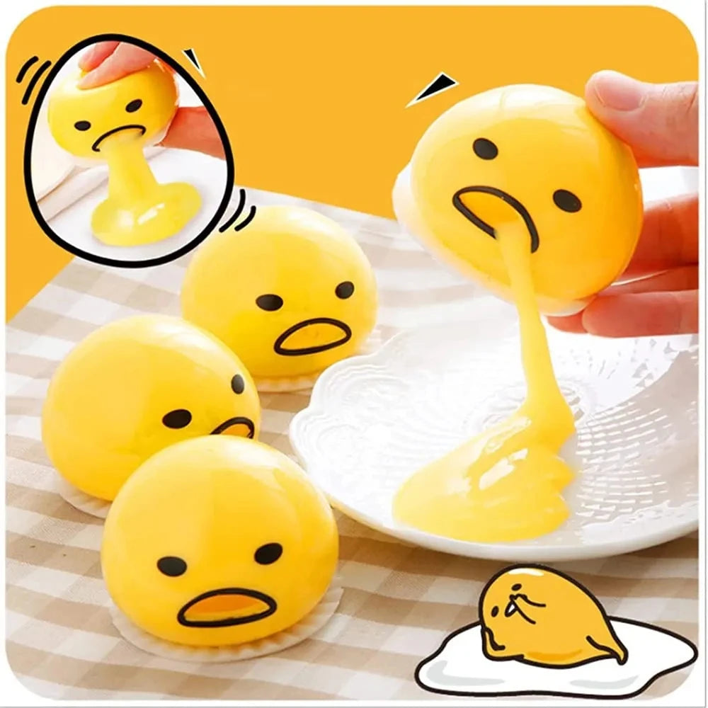Sticky Funny Toy Disgusting Egg Yolk Brother Vomiting Egg Yolk Army Lazy Egg Custard Vomiting Ball Decompression Funny Toy Oasis Select