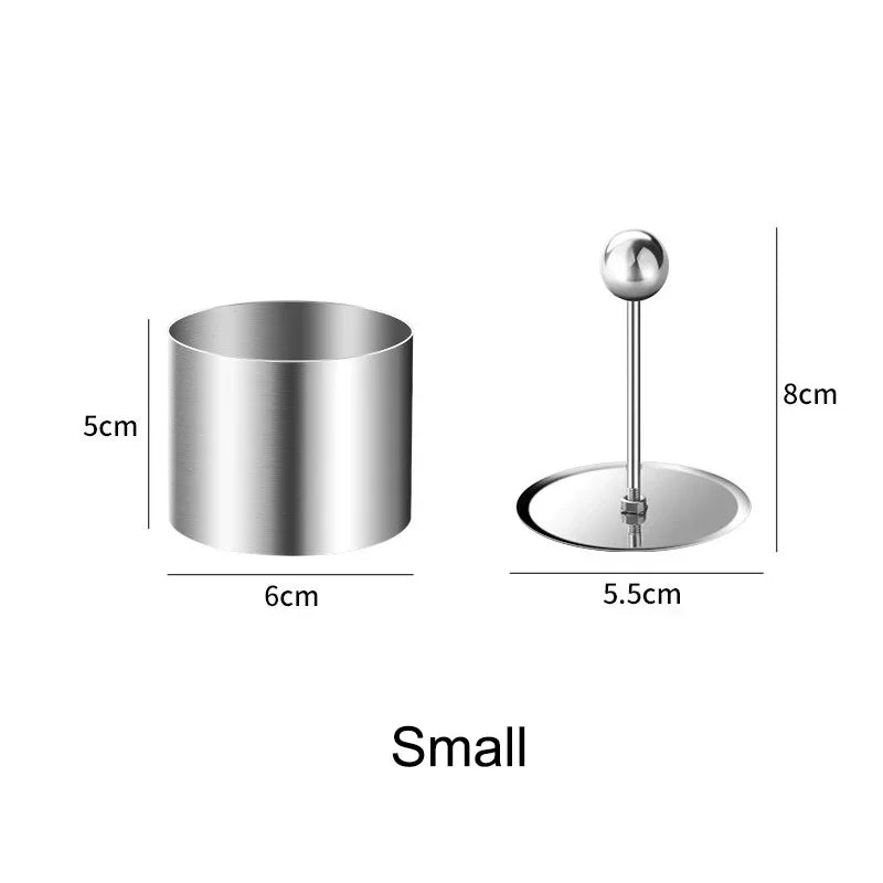 Round Mousse Mold Stainless Steel Ring with Lid Food Decoration Tools-Making Rustproof Pastry Rice Ball Sushi Cooking tools Oasis Select S