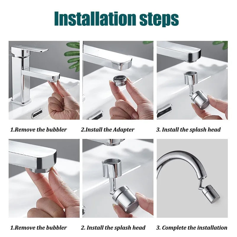 Faucet Extender with 720° Rotation, Faucet Sprayer Head, Universal Anti-Splash Water Saving Adapter for Bathroom, Kitchen Sink Oasis Select