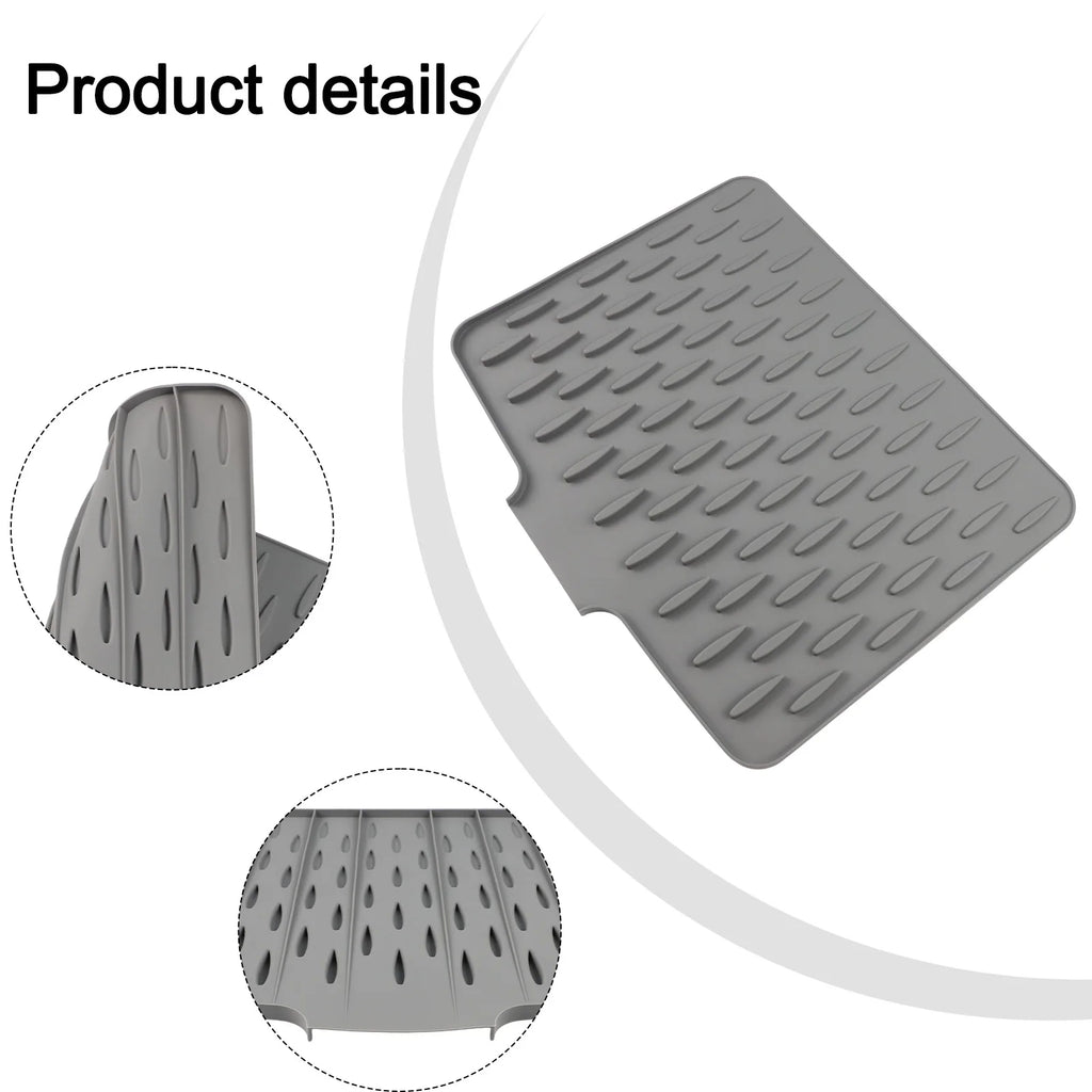 Silicone Dish Drying Mat with Water Diversion | Non-Slip Kitchen Silicone Drying Mat Oasis Select