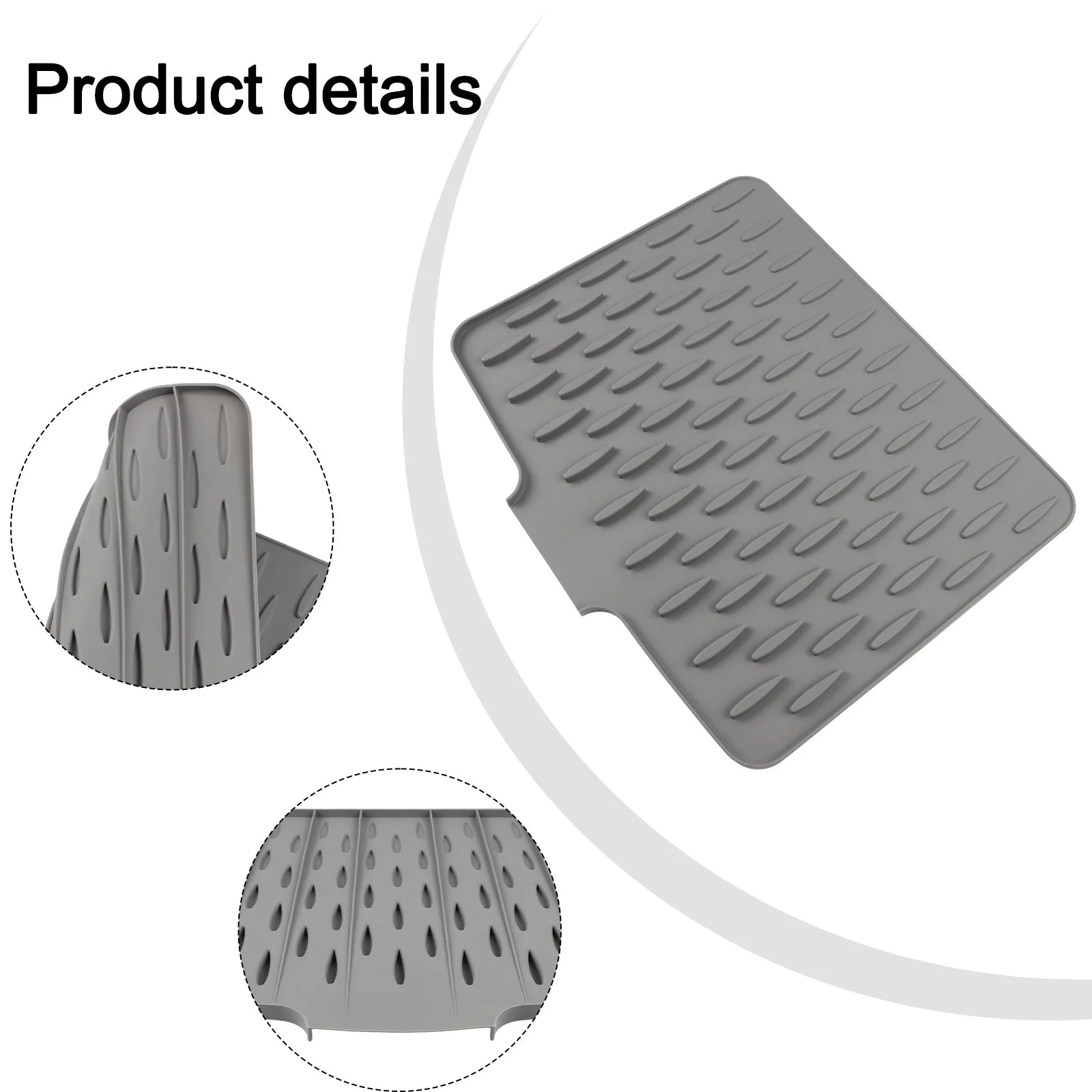 Silicone Dish Drying Mat with Water Diversion | Non-Slip Kitchen Silicone Drying Mat Oasis Select