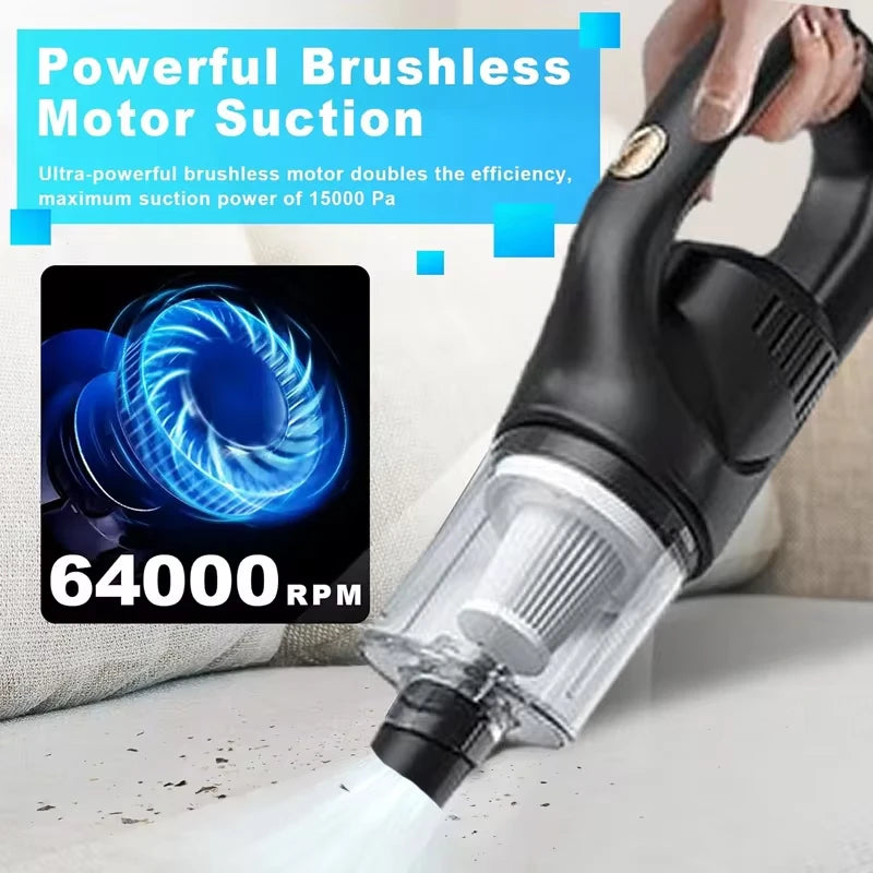 Cordless Handheld Vacuum 120W – Home, Car & Pet Hair Cleaner