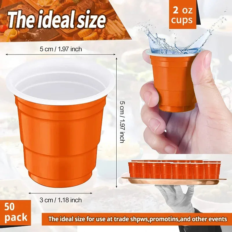 50-200PCS Disposable Mini Shot Glasses for Party Games and Events Easter Egg Hunt Beer Tasting and Snack Sampling Plastic Cups Oasis Select
