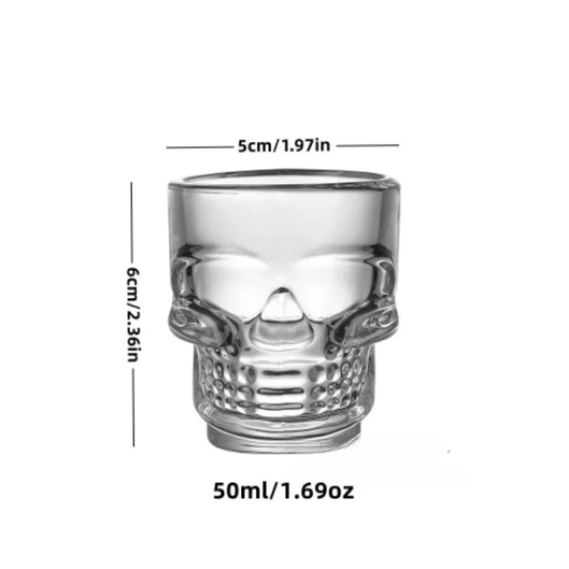 Halloween Gifts Skull Head Shot Glass Cup Creative Clear Crystal Wine Cup Liquor Whisky Vodka Beer Steins for Party Bar Oasis Select
