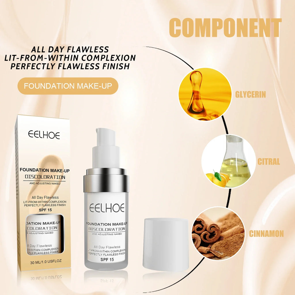 EELHOE Color Changing Liquid Foundation Moisturizing Waterproof No Creasing No Separation Concealer Makeup Products Wholesale Oasis Select