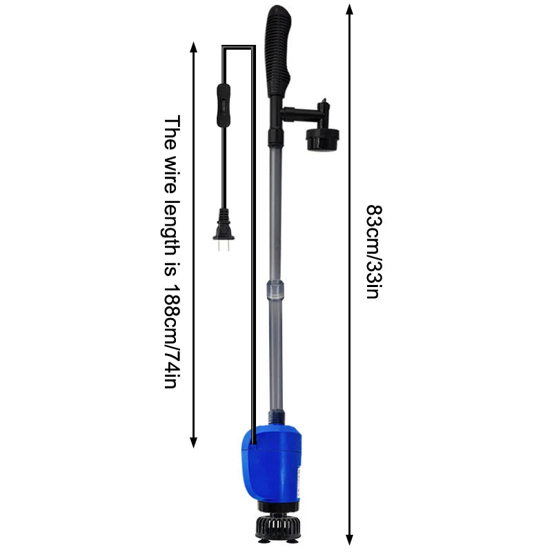 32W 6 in 1 Electric Aquarium Vacuum Cleaner, Multi-functional Automated Fish Tank Gravel Cleaner Oasis Select