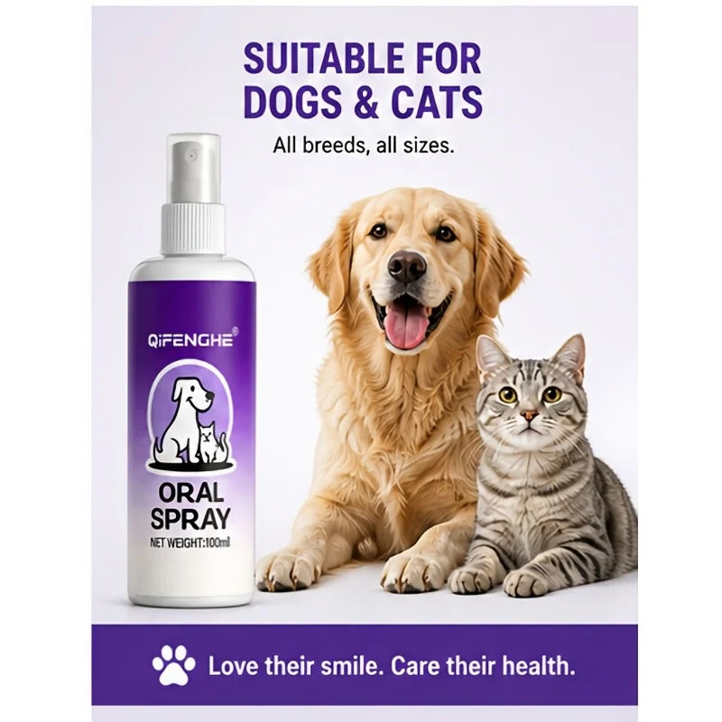 Pet Oral Care Breath Spray Fresh Oral Hygiene Mist Gentle Lightweight Formula Easy Spray for Dogs And Cats Oasis Select
