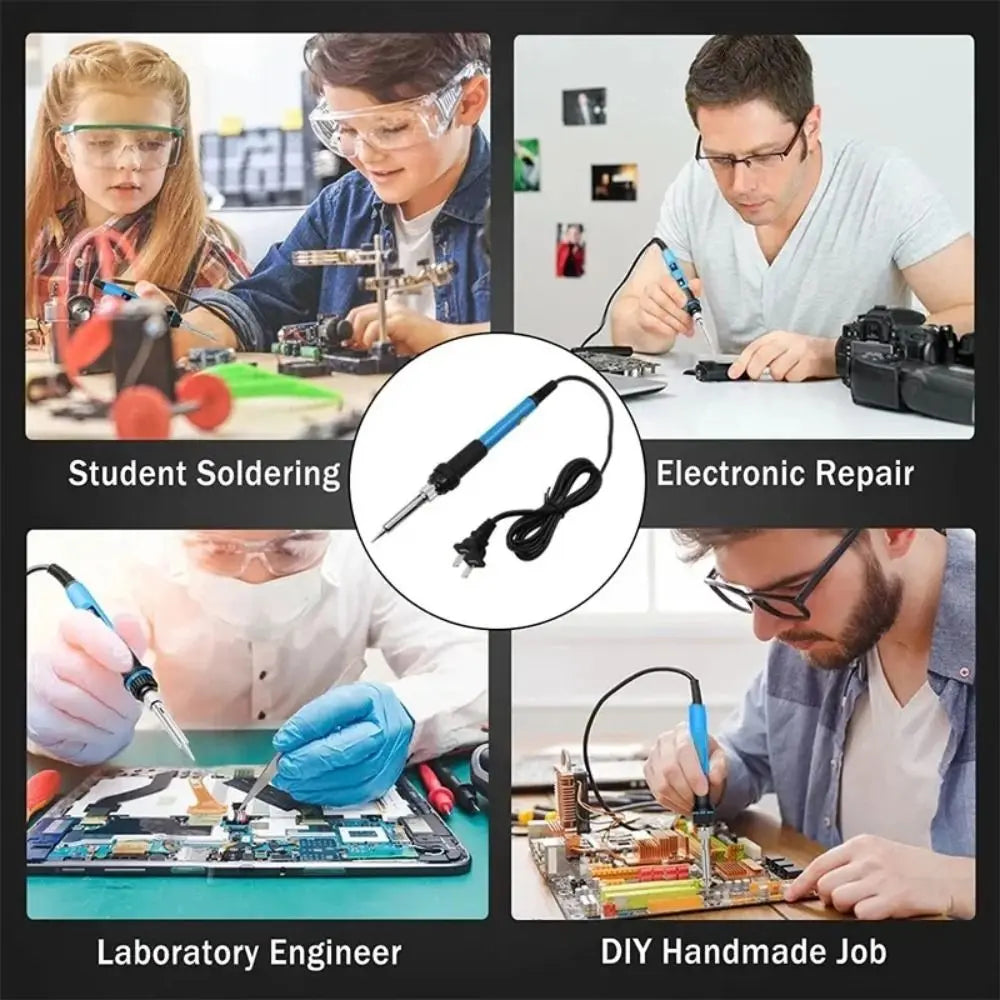 EU Plug Soldering Iron Kit Multimeter Professional Electronic DIY Kits Adjustable Temperature Hot Pen Soldering Iron Pyrography Oasis Select