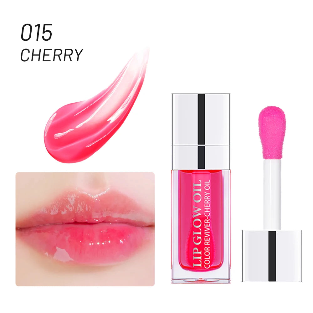 Moisturizing Lip Oil Plumping Lip Gloss Makeup Sexy Plump Lip Glow Oil Tinted Lip Plumper Clean Moisturizer Crystal Brighten Rep Oasis Select 015 cherry