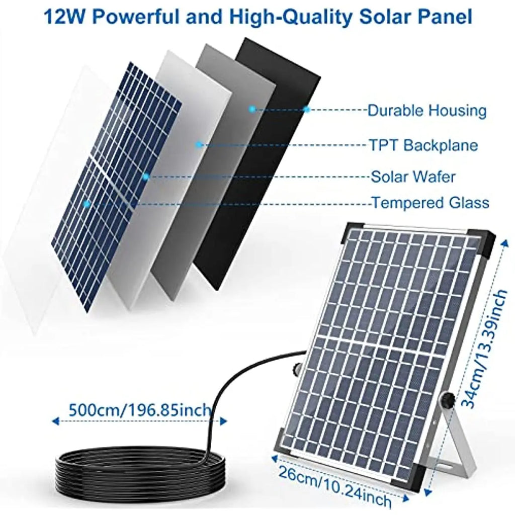 12W Solar Water Fountain DIY Solar Panel Pond Pump with Nozzles Sprays for Garden Decoration Bird Bath Fish Tank Pond Patio Oasis Select
