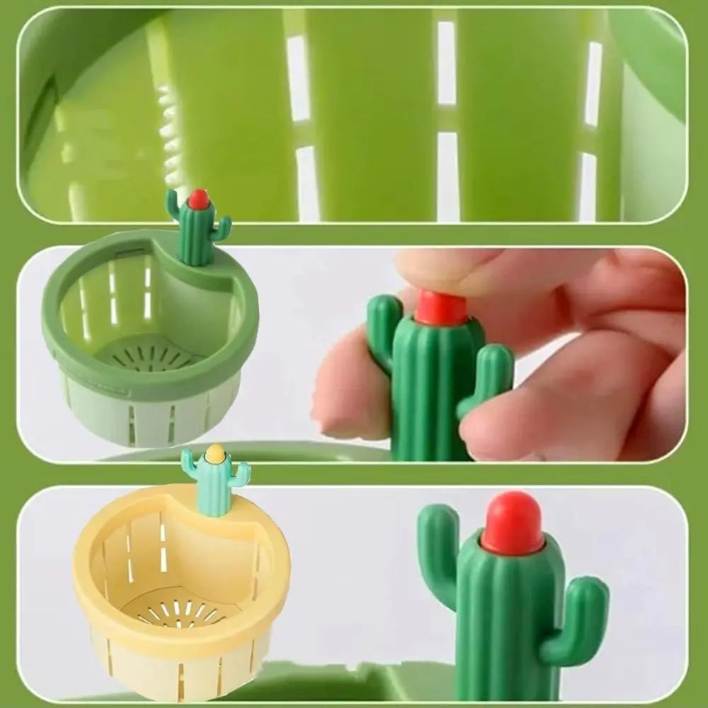 Anti-clogging Cactus Kitchen Sink Drain Strainer Food Waste Catcher Easy Cleaning Sink Drain Basket With Washer Oasis Select