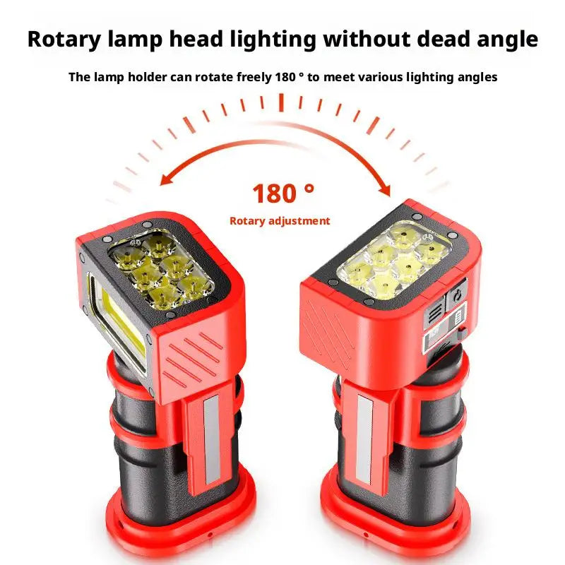Mini LED COB Rotating Adjustable Work Light with Magnetic Base Portable Charging Flashlight Multifunctional Illumination Tool Oasis Select