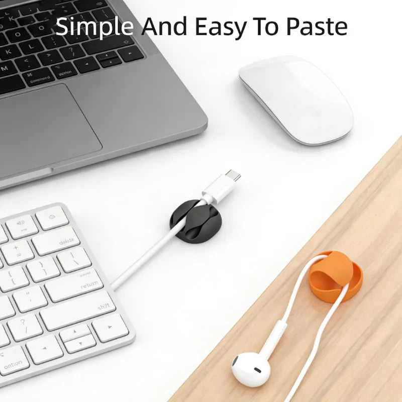 Simple 3-slot charging cable clip 4Pcs/10PCS/20PCS desktop cable wrapper, self-adhesive USB cable clip, mouse cable organizer Oasis Select