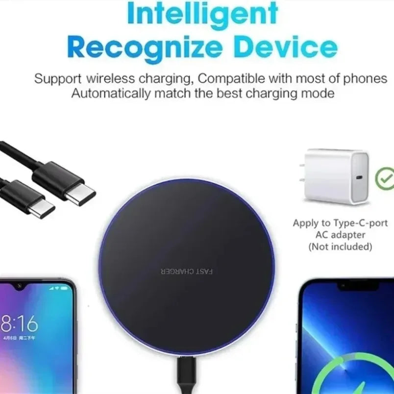 For iPhone 12 13 14 15 16 Pro XS Max 15W Fast Wireless Charging Station For Samsung Xiaomi Huawei Wireless Charger Pad Oasis Select