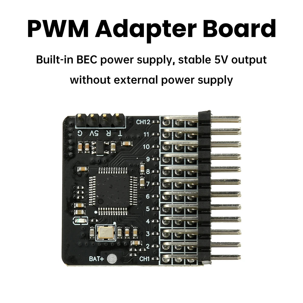 CRSF ELRS 12 Channel PWM Adapter Board with 12 PWM Outputs BEC 5V Power Supply for RC Models Oasis Select