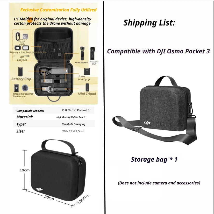 DJI Osmo Pocket 3 Accessories Kit – Case, Tripod & Mounts