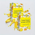 2 pieces of turmeric and lemon granule soap, cleansing soap, bathing the whole body, deeply cleansing, moisturizing Oasis Select YELLOW 200g
