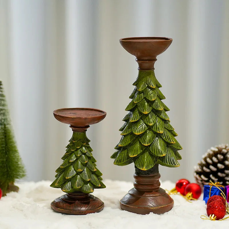 Christmas Tree Candlestick Home Restaurant Counter Desktop Christmas Atmosphere Christmas Decoration Candle Display Oasis Select