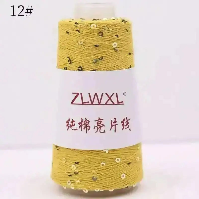 50g Sequin Cotton Yarn DIY Knitted Decoration Hand Crochet Ткань 400M 3mm Oasis Select 12