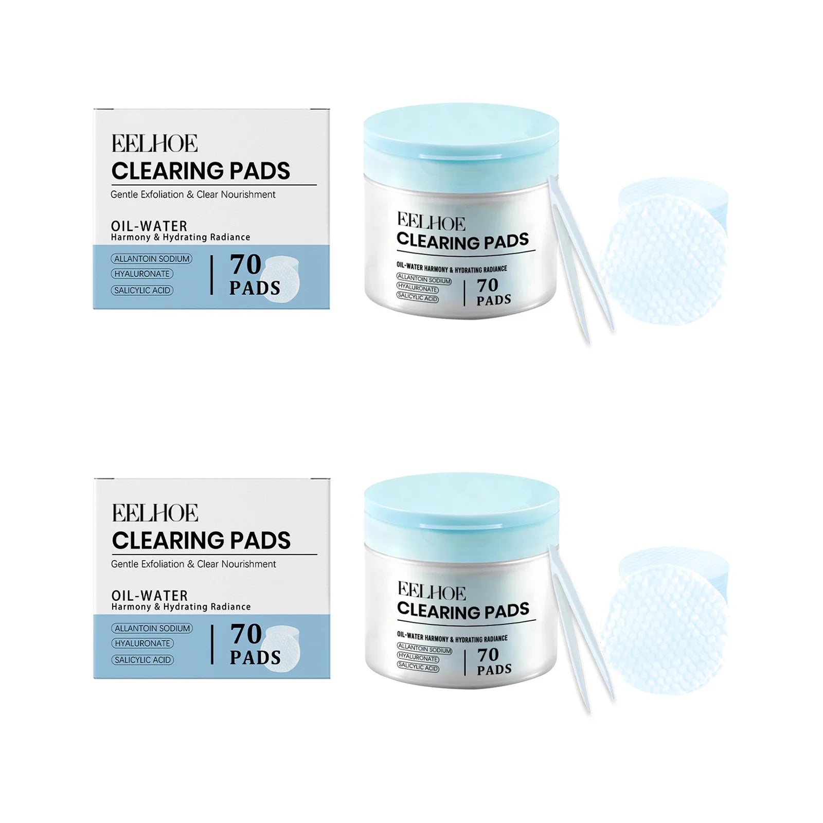 Salicylic Acid Cotton Pads Exfoliating Pore Cleansing Soothing Oil Control Acne Treatment Facial Daily Toner Pads with Tweezers Oasis Select 2 Sets