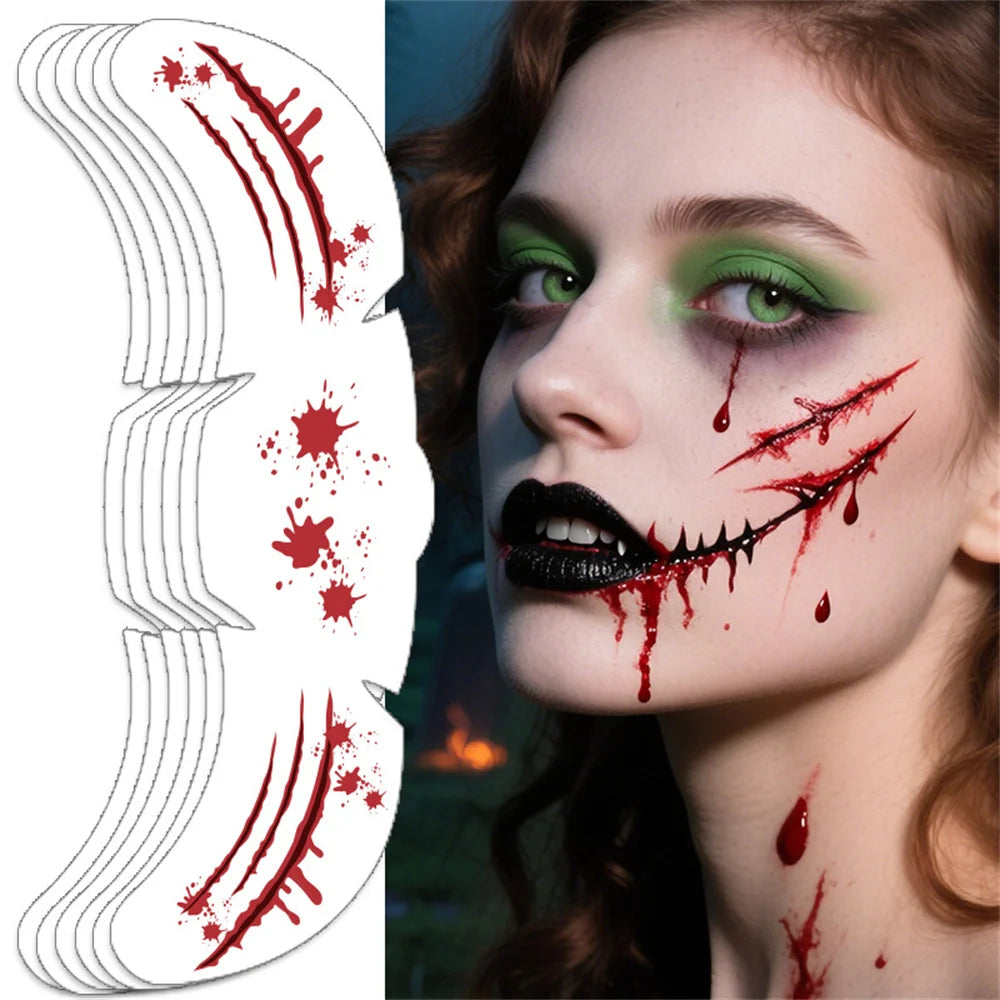 Halloween Glow in the Dark Temporary Face Tattoo Stickers Temporary Tattoo Sticker Oasis Select