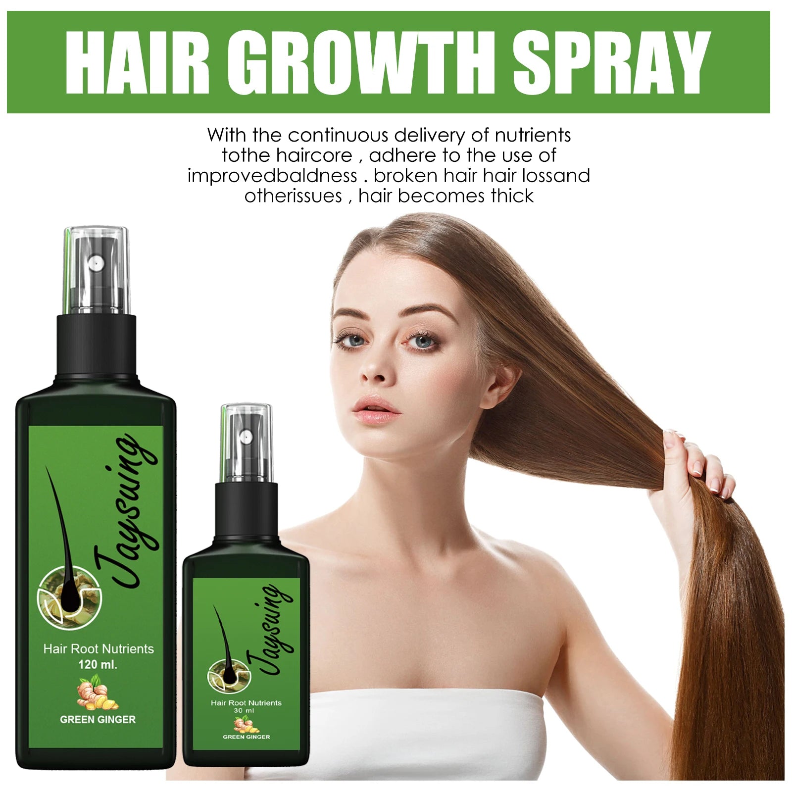 Ginger Hair Growth Spray – Anti-Baldness Scalp Treatment Hair Growth Spray Oasis Select