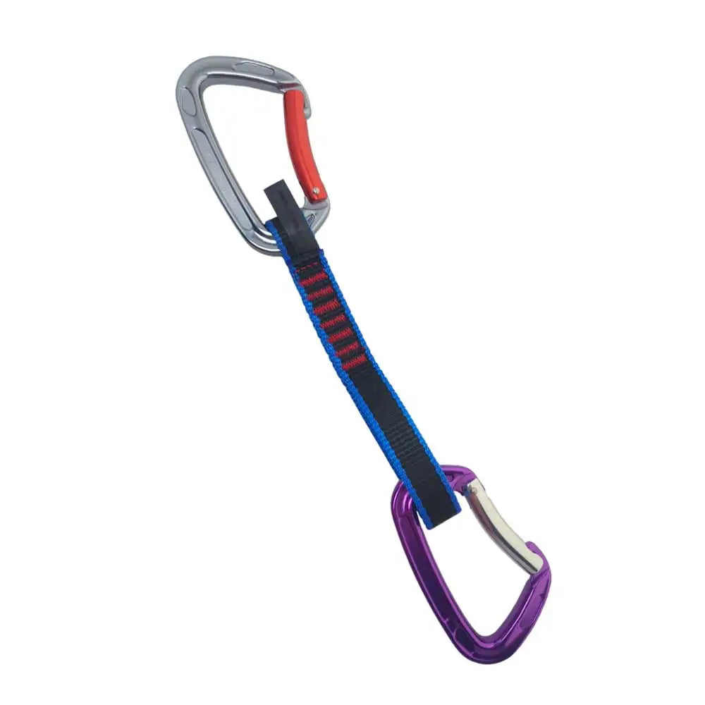 1/2pcs 22KN Professional Climbing Quickdraw with 24KN Curved Gate Carabiners Mountaineering Adventure Rescue Training Equipment Oasis Select 1set purple