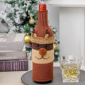 Christmas Knitted Wine Bottle Covers with A Snowman and Reindeer Atmosphere for Table Decoration Oasis Select Elk 2PCS 27x10x2cm