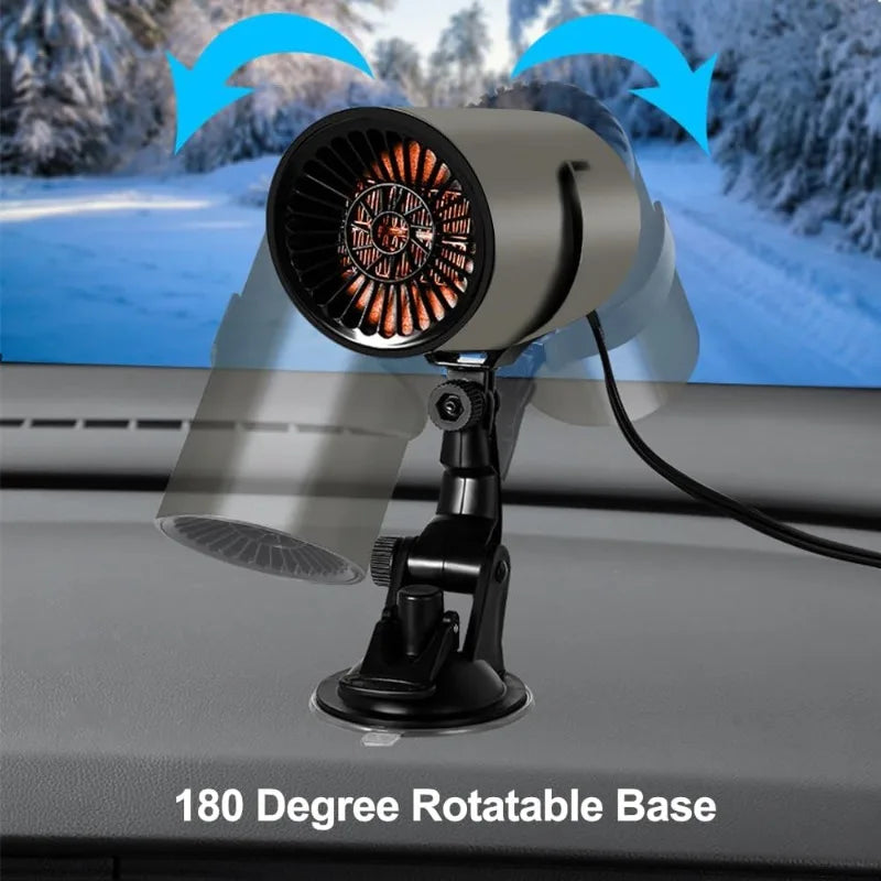 Electric Defogger Heater 12V 2in1 Car Heater Fan Dryer Windshield Defroster Anti Fog Fan for Car Truck Heating System Oasis Select
